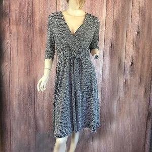 Black Label by Evan Picone Faux Wrap Dress 8